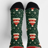 Rote und grüne Weihnachtssocken mit Namen Socken (Oben)