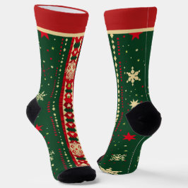 Rote und grüne Weihnachtssocken mit Namen Socken