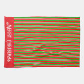 Rote und grüne Weihnachtsstreifen Geschirrtuch (Horizontal)