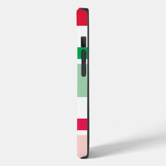 Rote und grüne Weihnachtsstreifen - Handy-Case Case-Mate iPhone Hülle (Rückseite / Links)