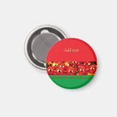 Rote und grüne Weihnachtsvorlage Magnet (Vorderseite/Rückseite)