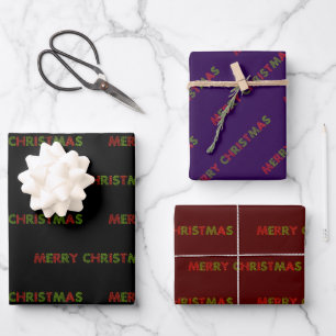 rote und grüne Weihnachtswrapping Paper Sheets Geschenkpapier Set