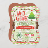 Rote und grüne Weihnachtszeit-Party Einladung (Vorne/Hinten)