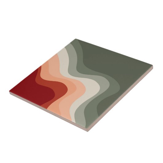 Rote und grüne Wellen im Retrostil Fliese (Seite)