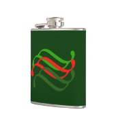 Rote und grüne Wirbel Flasche Flachmann (Links)