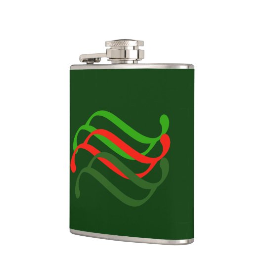 Rote und grüne Wirbel Flasche Flachmann (Links)