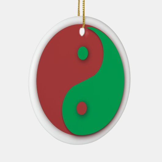 Rote und grüne Yin und Yang-Verzierung Keramik Ornament (Rechts)