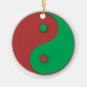 Rote und grüne Yin und Yang-Verzierung Keramik Ornament (Vorne)