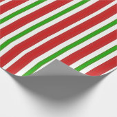Rote und grüne Zuckerstange-Streifen Geschenkpapier (Ecke)