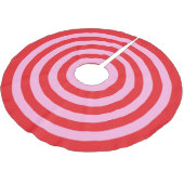 Rote und hellrosa Ringmuster Polyester Weihnachtsbaumdecke (Schrägansicht)