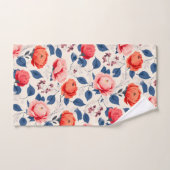 Rote und Korallenblüte Badhandtuch Set (Handtuch)