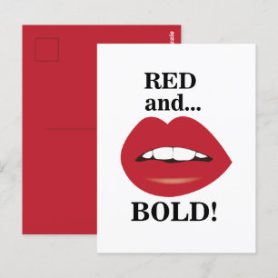 Rote und kühne Lippen Postkarte