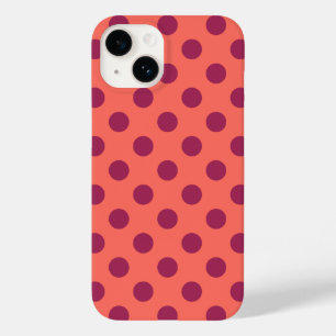 Rote und lebende Korallenpolka-Punkte Case-Mate iPhone 14 Hülle