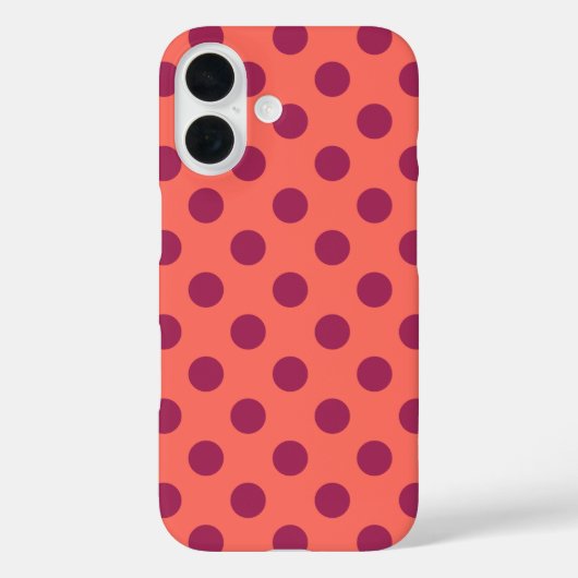 Rote und lebende Korallenpolka-Punkte Case-Mate iPhone Hülle (Rückseite)