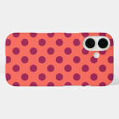 Rote und lebende Korallenpolka-Punkte Case-Mate iPhone Hülle (Rückseite (Horizontal))