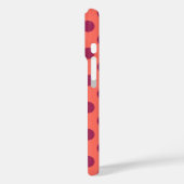 Rote und lebende Korallenpolka-Punkte Case-Mate iPhone Hülle (Rückseite / Links)