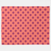 Rote und lebende Korallenpolka-Punkte Fleecedecke (Vorderseite (Horizontal))