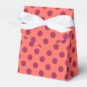 Rote und lebende Korallenpolka-Punkte Geschenkschachtel