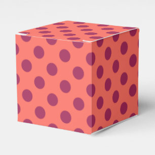 Rote und lebende Korallenpolka-Punkte Geschenkschachtel