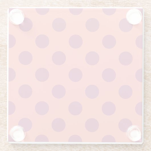 Rote und lebende Korallenpolka-Punkte Glasuntersetzer (Rückseite)