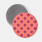Rote und lebende Korallenpolka-Punkte Magnet (Vorderseite/Rückseite)