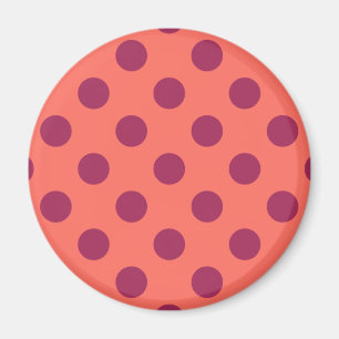 Rote und lebende Korallenpolka-Punkte Magnet