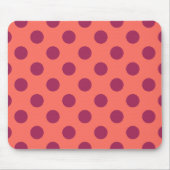 Rote und lebende Korallenpolka-Punkte Mousepad (Vorne)