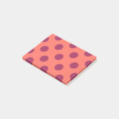 Rote und lebende Korallenpolka-Punkte Post-it Klebezettel (angewinkelt)