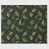 Rote und Lila Berries Weihnachten Geschenkpapier (Flach)