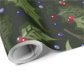 Rote und Lila Berries Weihnachten Geschenkpapier (Rolleneckpunkt)