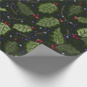 Rote und Lila Berries Weihnachten Geschenkpapier (Ecke)