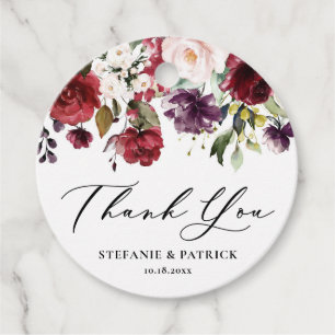 Rote und Lila Blumengarten Vielen Dank Geschenkanhänger