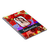 Rote und lila Blumenmuster Notizblock (Rechte Seite)
