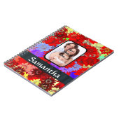 Rote und lila Blumenmuster Notizblock (Linke Seite)