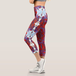 Rote und Lila Capri-Leggings Capri Leggings