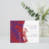 rote und Lila Design-Antwortkarte RSVP Karte (Stehend Vorderseite)