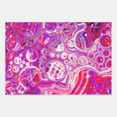 Rote und Lila Fluid Art Geburtstag Geschenkpapier Set (Vorderseite)