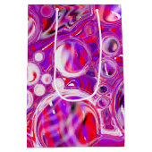 Rote und Lila Fluid Art Mittlere Geschenktüte (Rückseite)