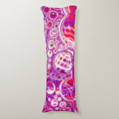 Rote und Lila Fluid Art Seitenschläferkissen (Vorderseite Vertikal)