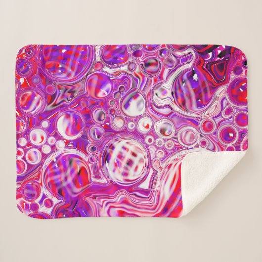 Rote und Lila Fluid Art Sherpadecke (Vorderseite (Horizontal))