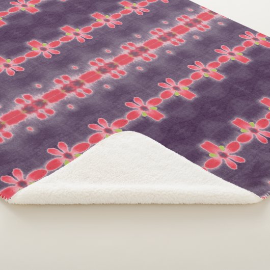 Rote und Lila geflochtene Decke Sherpadecke