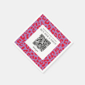 Rote und Lila Girl Leopard Print Bachelorette Serviette (Ecke)