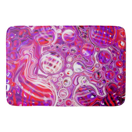 Rote und Lila Marmorflüssigkeit Kunst Badematte (Vorderseite)