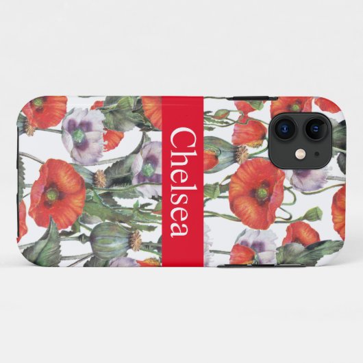 Rote und Lila Muster Personalisiert Case-Mate iPhone Hülle (Rückseite (Horizontal))