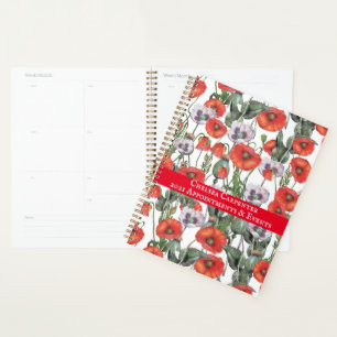 Rote und Lila Muster Personalisiert Planer
