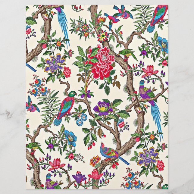 Rote und lila Vintage Vögel (Vorderseite)