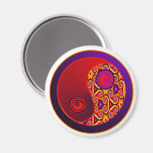 Rote und Lila Wirbel Yin Yang Magnet (Vorderseite/Rückseite)