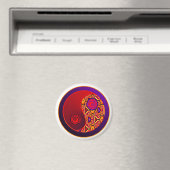 Rote und Lila Wirbel Yin Yang Magnet (In Situ (Geschirrspüler))