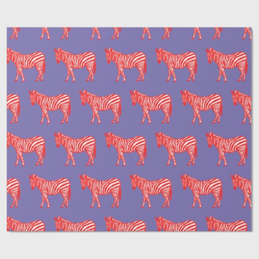 Rote und Lila Zebra Wrapping Geschenkpapier (Flach)