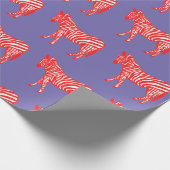 Rote und Lila Zebra Wrapping Geschenkpapier (Ecke)